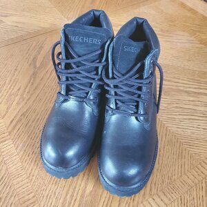 Skechers Waterproof Black Leather Work Boots - Men’s Size 10.5 | Like New